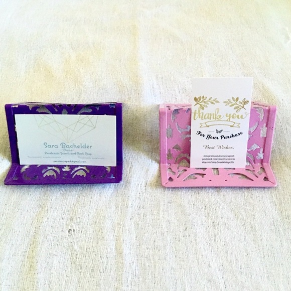 Pink or purple filigree business card holder NWT - LAST ONE - Picture 7 of 8